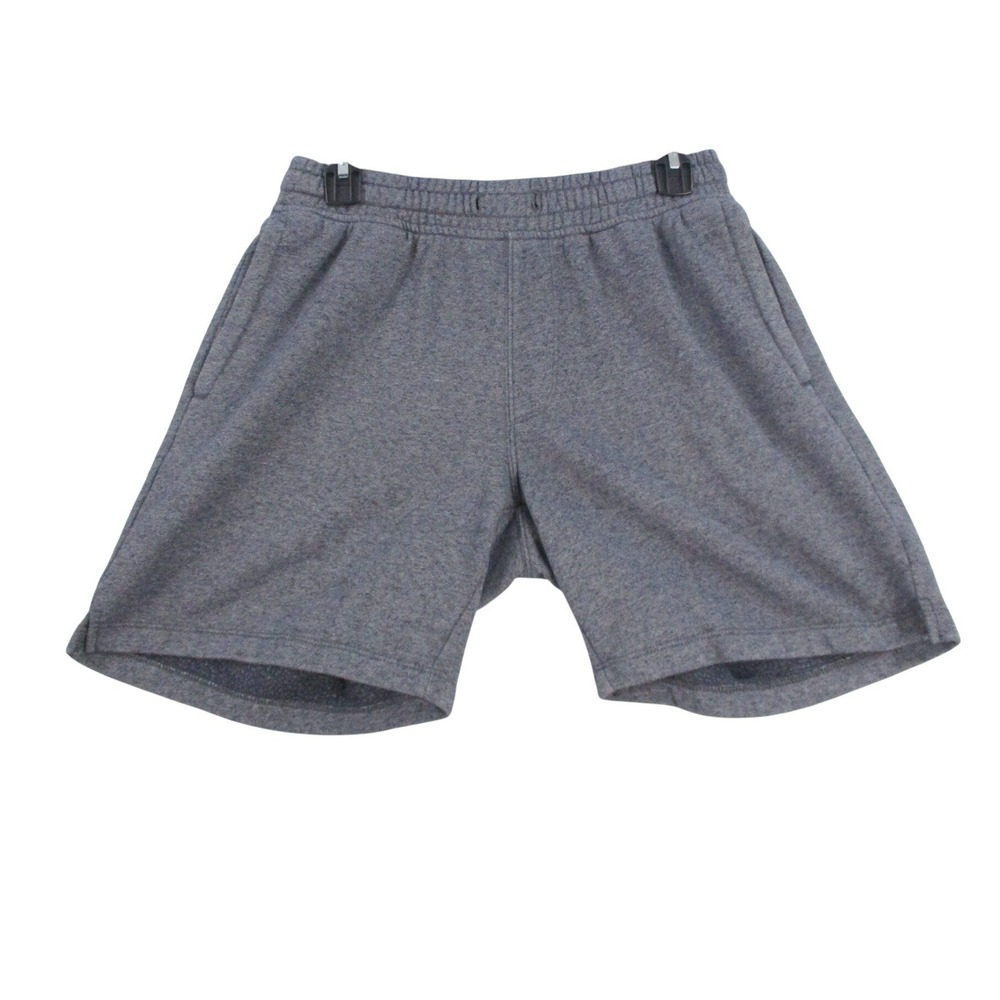 Champion Mens Heather Gray Fleece Sweat Shorts Elastic Waist Size L Gym Lounge